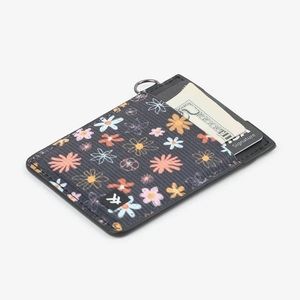 Brand New Thread Wallet Vertical Wallet I’m Black Floral